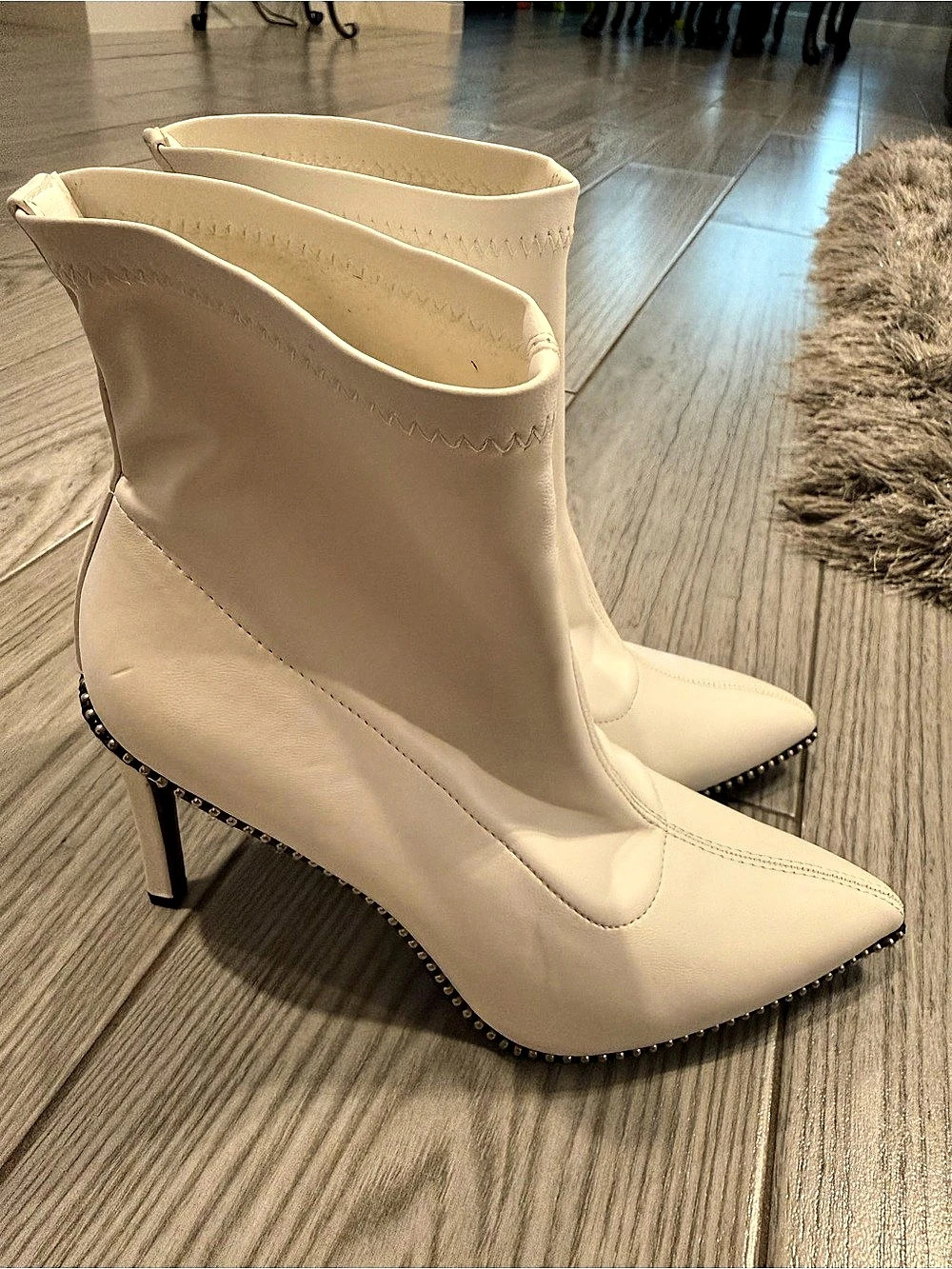NWOT-bar III Pointed-Toe Studded Heeled Boots
